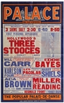 Large 24.75 x 39.75 Poster From June 1939 Advertising The Three Stooges Show at the Blackpool Palace in England -- Curly Misspelled as Curley